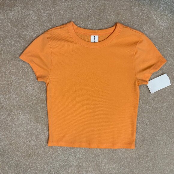 ABOUND Short Sleeve Baby Tee In Coral Sherbet Orange‎ - Size S - NWT - Picture 1 of 6